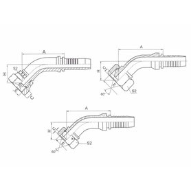 Hydraulická koncovka 10, G3/8" DKR-BSP 45°